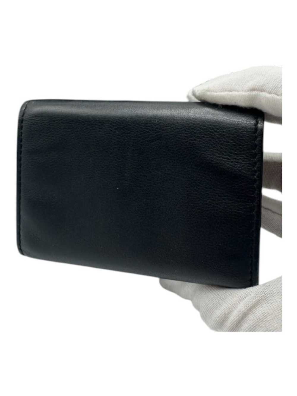 Authentic Saint Laurent Black Leather YSL Monogram Wallet - Picture 3 of 6